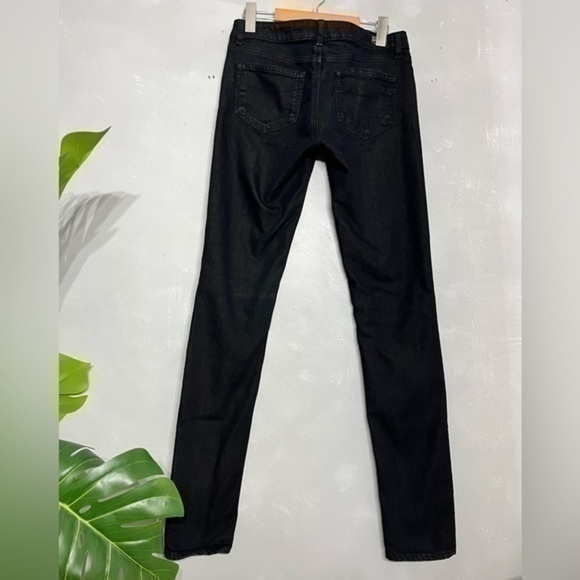 PAIGE | Skyline Mid Rise Skinny Jeans Black Wash  4 way stretch - size 27 - Picture 3 of 10